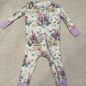 Posh Peanut Purple and Cream Footies with Fantasy Print